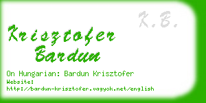 krisztofer bardun business card